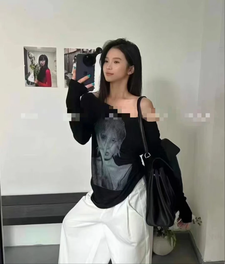 扎染长袖内搭印花速干夏季防晒少女风T恤9865