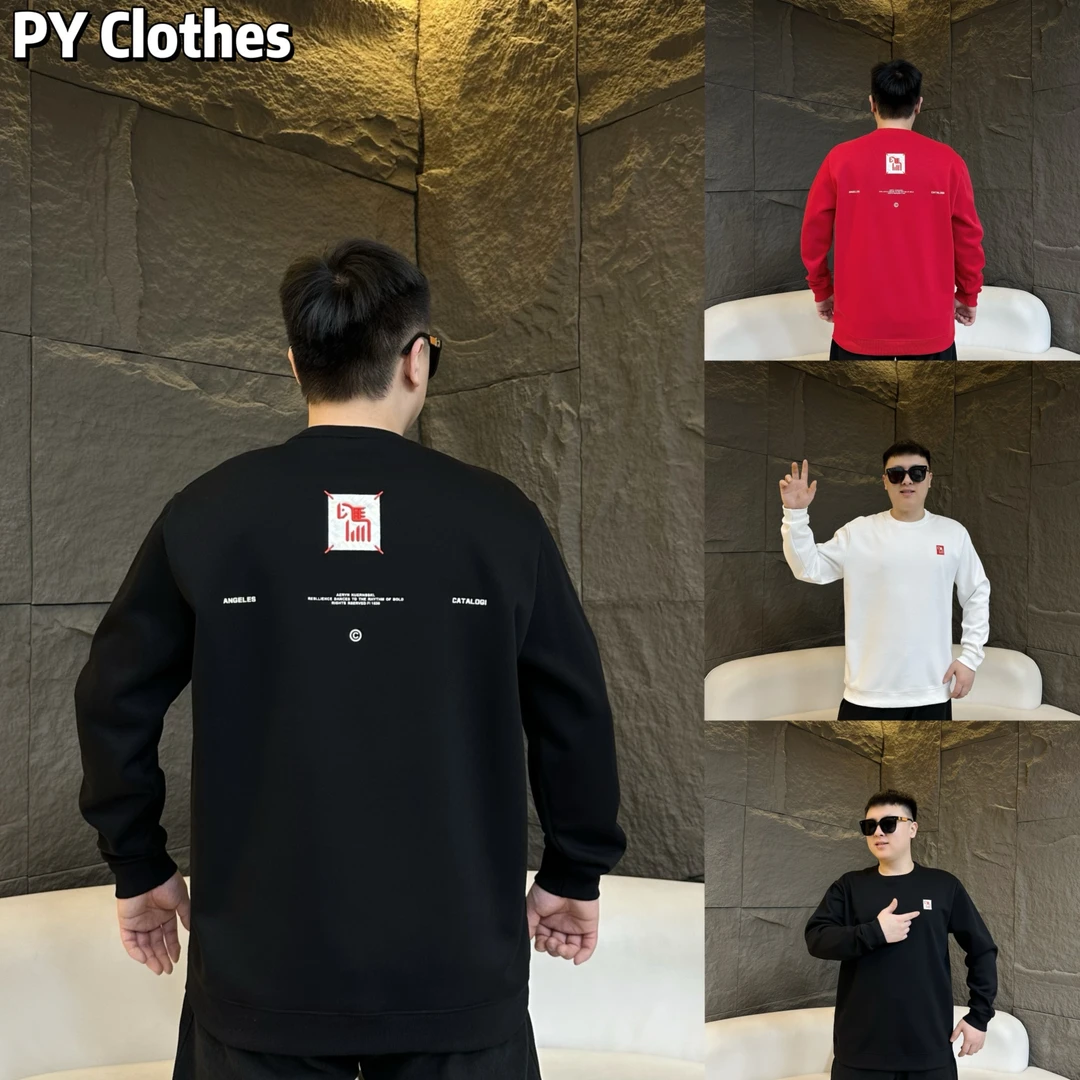 【年款】胖语大码男装   年款重磅加厚简约百搭刺绣小马卫衣79081#S