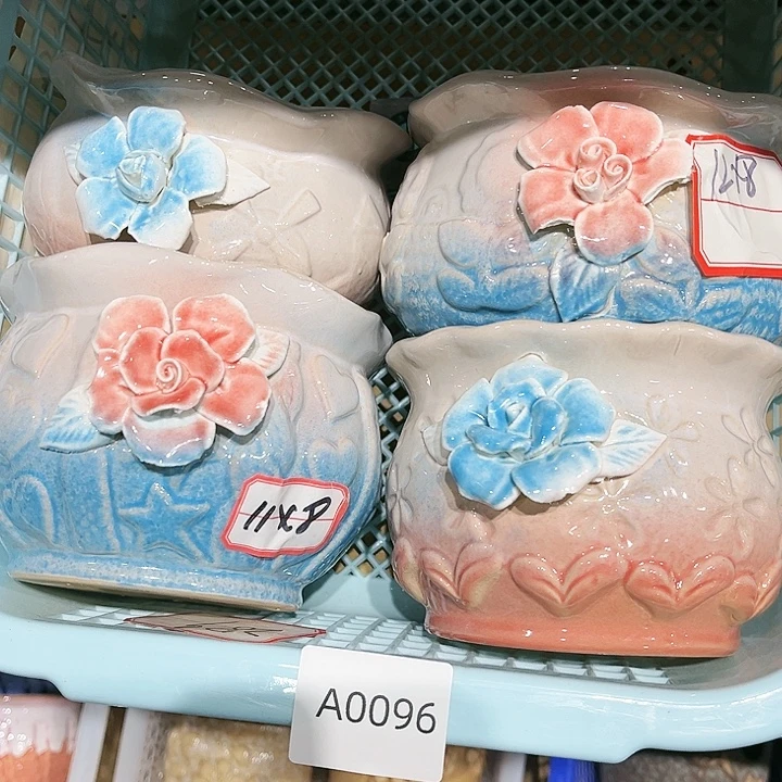 瓷片花盆多肉植物艺术品