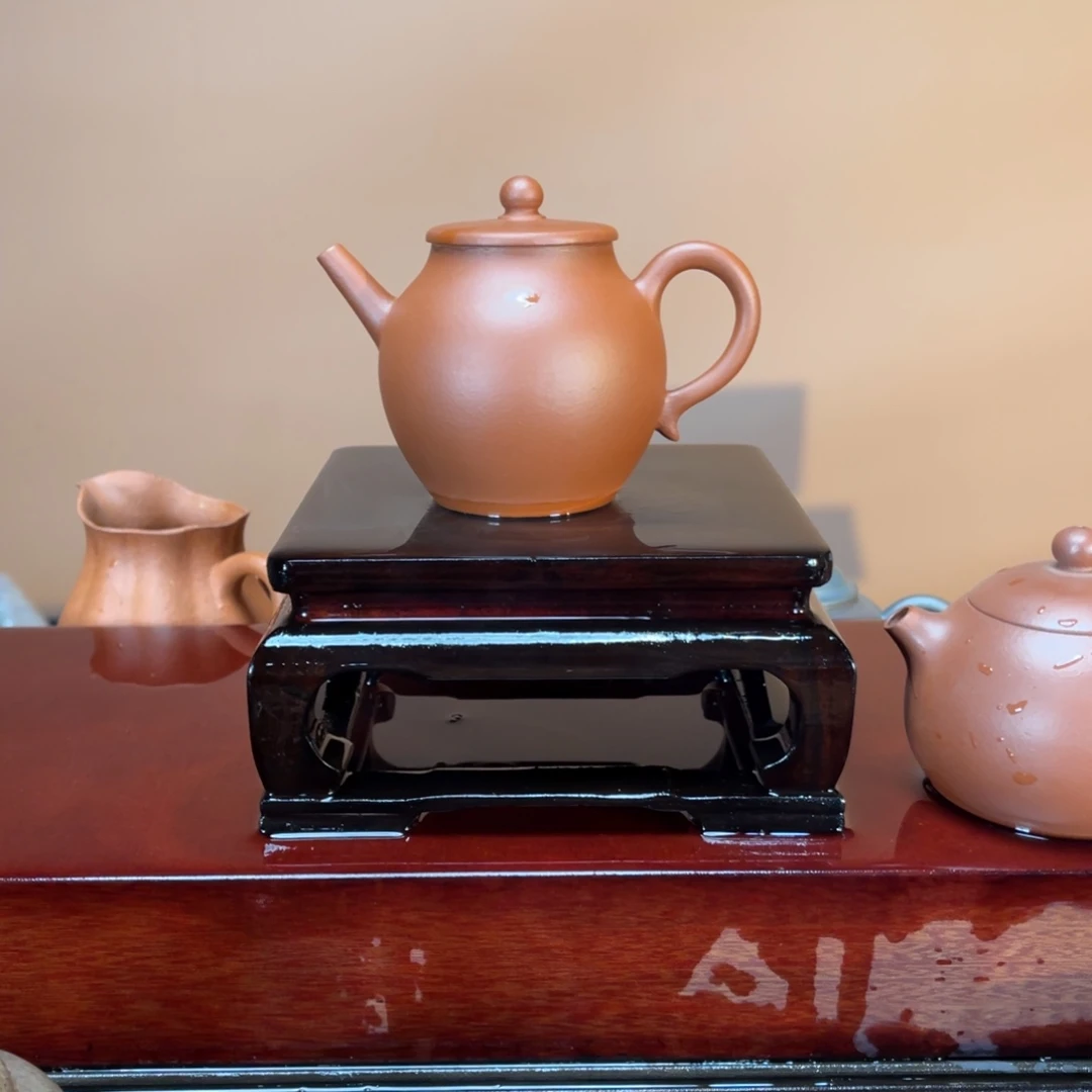 茶壶紫砂高端180cc红泥平盖翁型壶