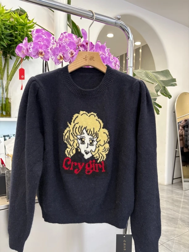 古欧新款毛衣卡通图案787845