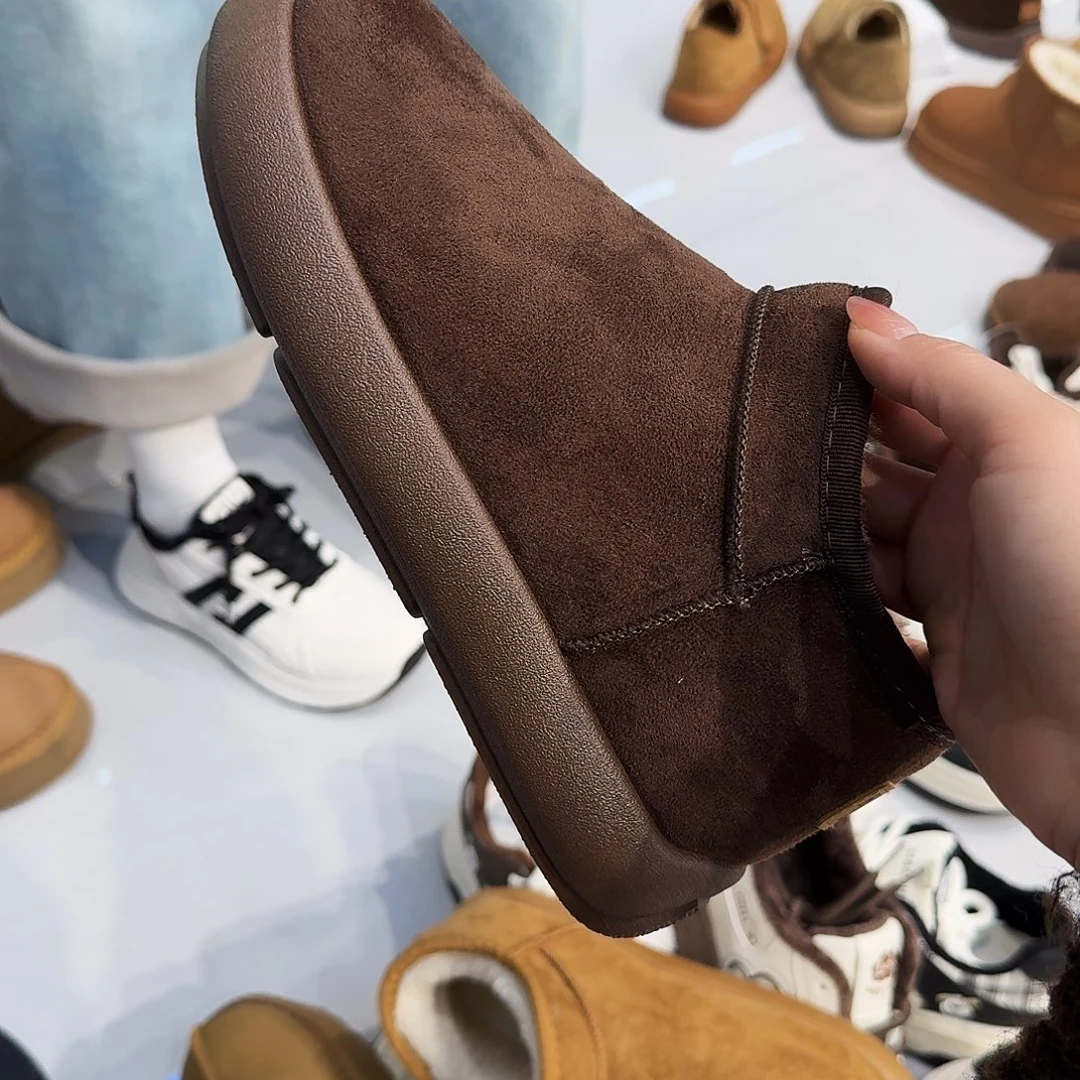 松糕鞋黄牛剖层皮革5土豆棕色37码