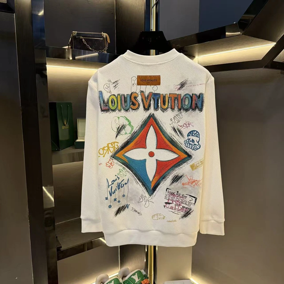 欧【海城专属】2025新款秋冬时尚情侣刺绣卫衣-25786