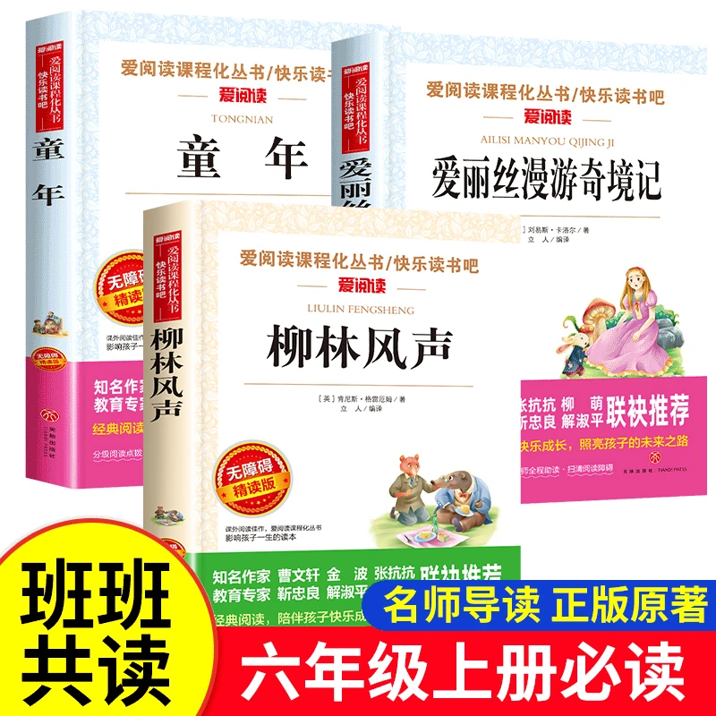五升六年级经典班班共读爱丽丝漫游奇境精编彩图版童年柳林风声