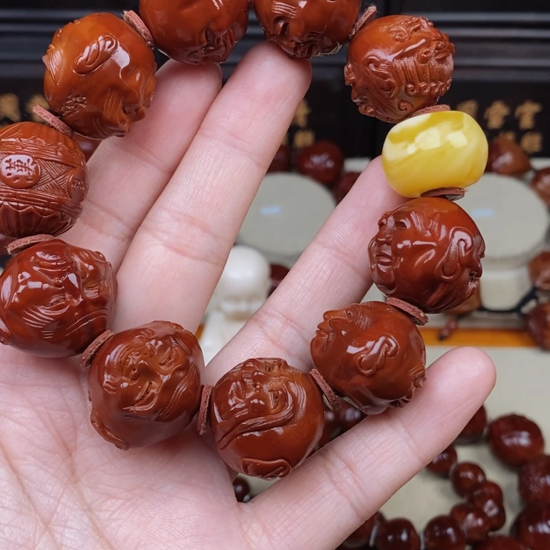 帅***容吊坠橄榄核十八罗汉