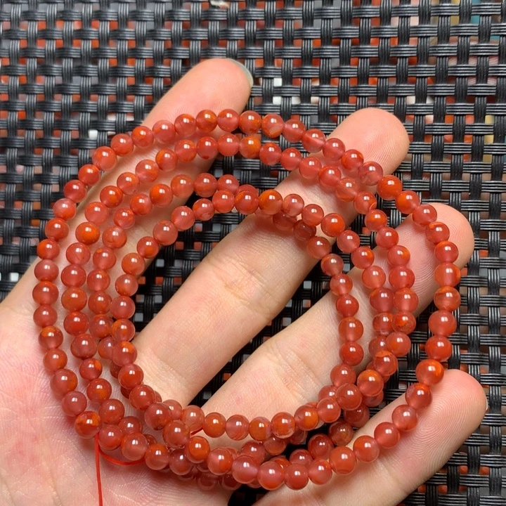 南红玛瑙未镶嵌手链4+’mm
