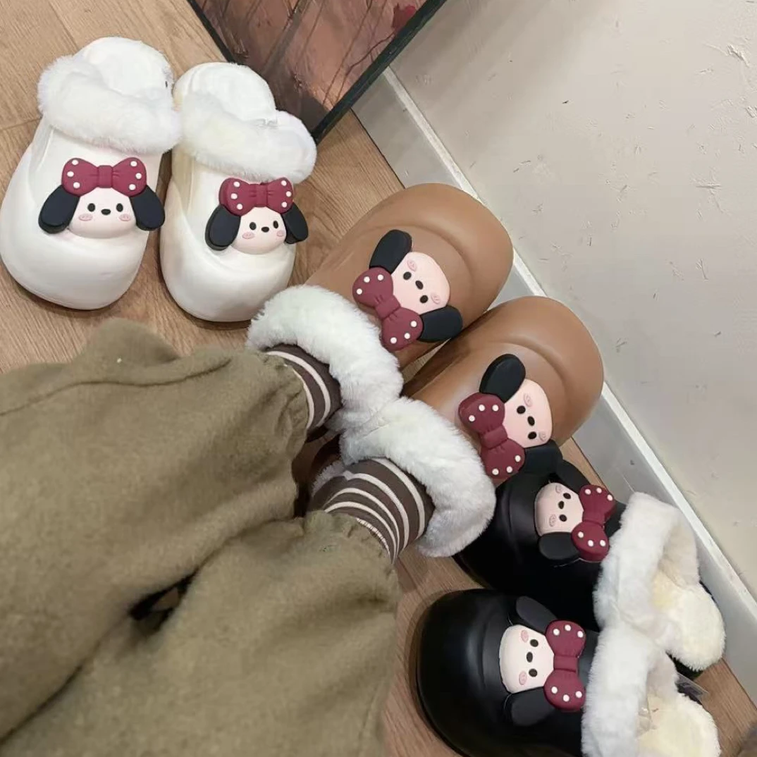 【卡通棉拖鞋】冬季可爱毛绒保暖可外穿包头厚底棉拖鞋鞋垫可拆卸
