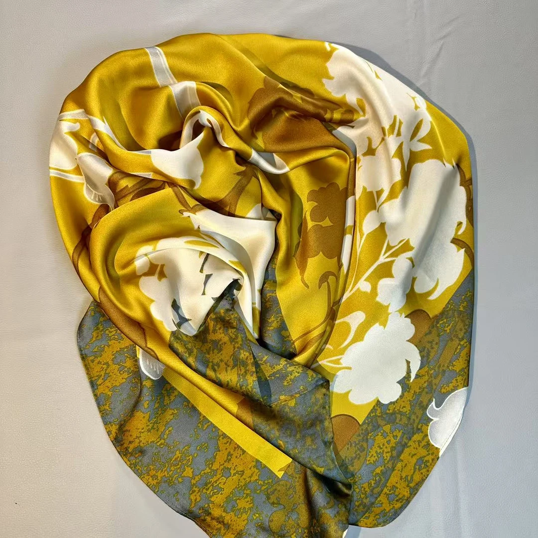 100新款百搭杭州丝绸丝巾90×90 “B-3031