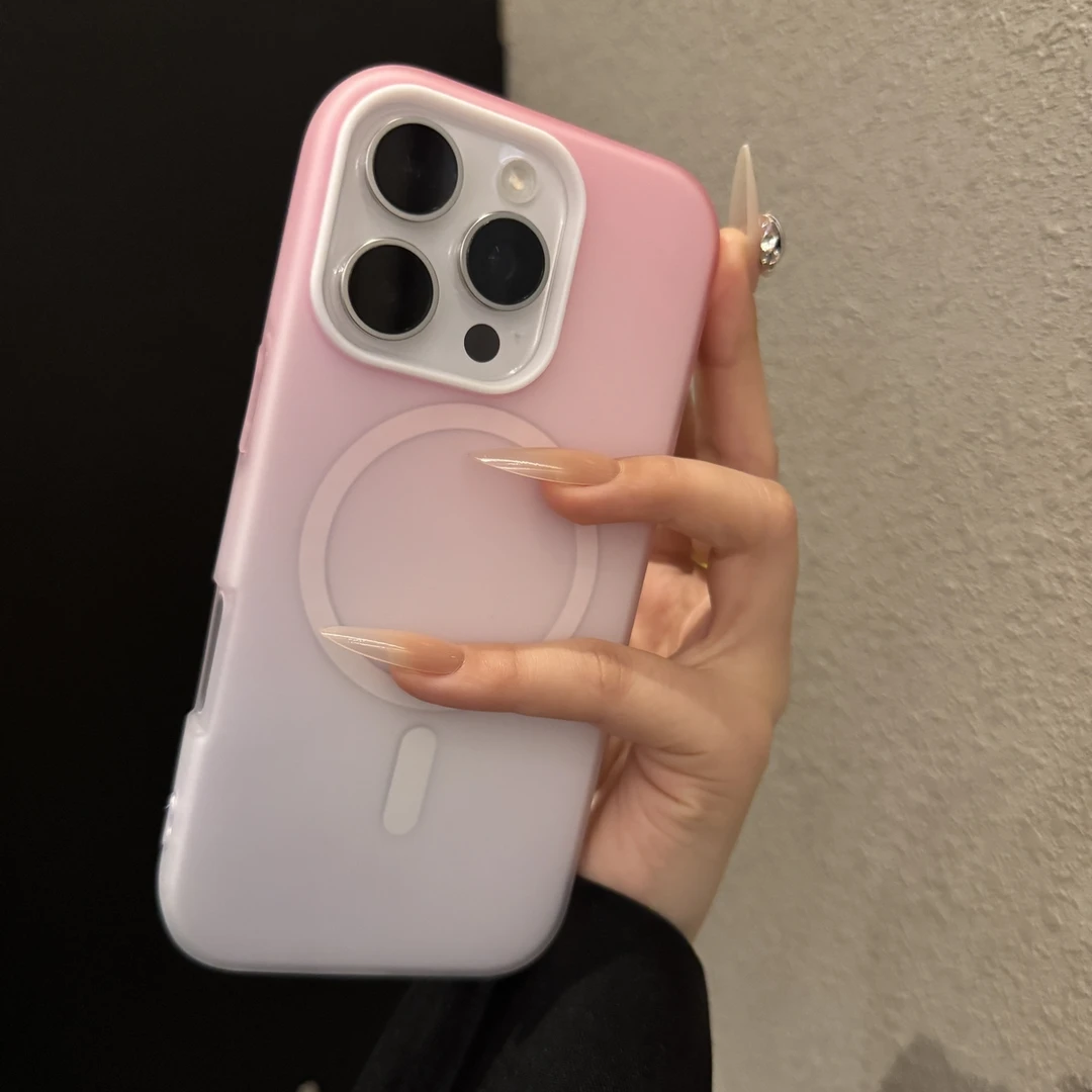 渐变磁吸二合一适用苹果16promax手机壳简约iPhone15网红14时尚13