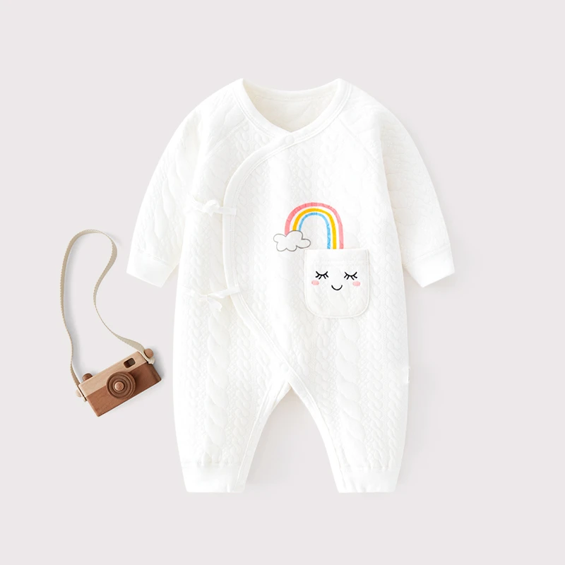 婴儿连体衣春秋冬保暖内衣新生儿衣服纯棉厚打底哈衣爬服宝宝睡衣