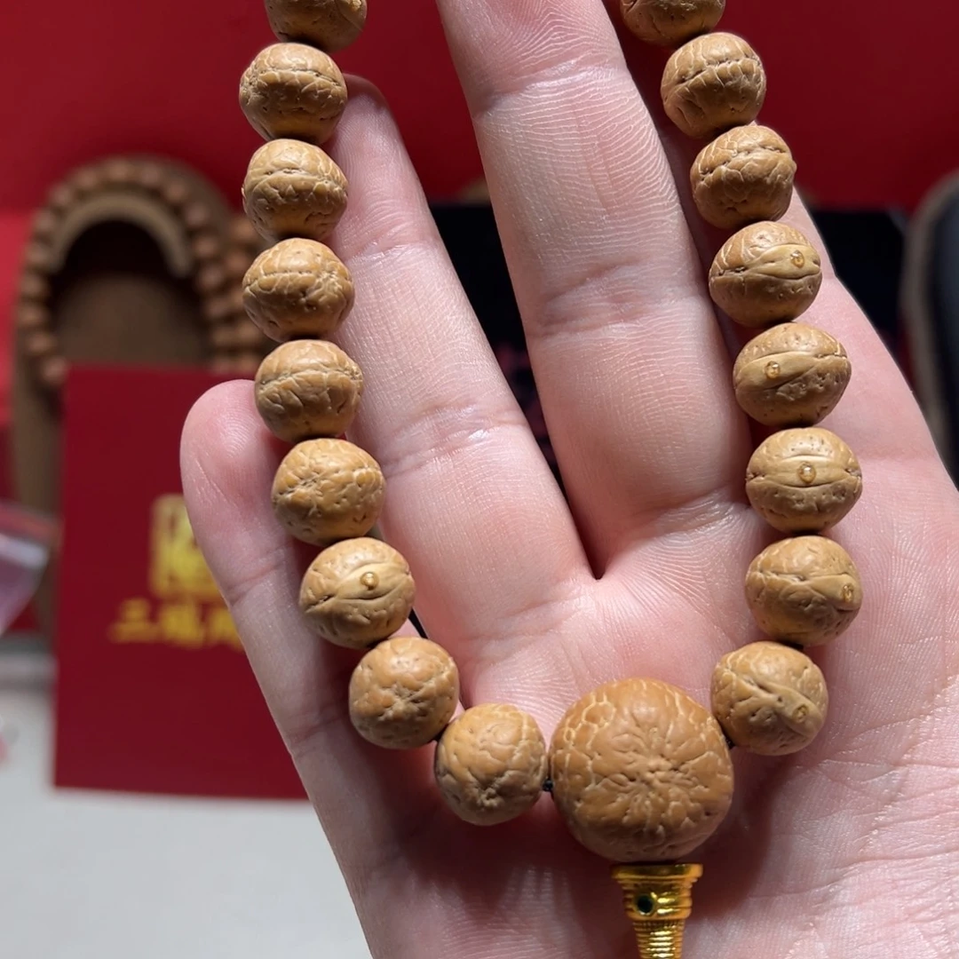 手串凤眼菩提12.5mm尼泊尔凤眼菩提实心飞碟