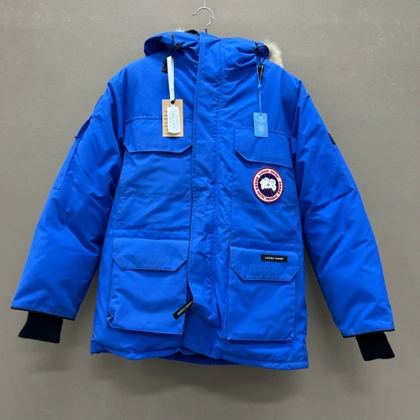 99新 maje 加拿大鹅（pm）远征系列克莱因蓝派克羽绒服 ys0001