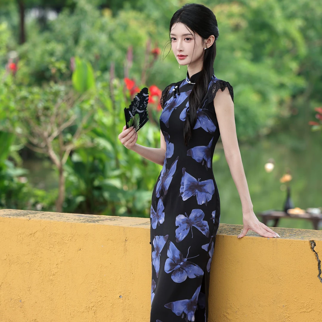【风清余】2025春款新出炉平纹缎面时尚气质日常双色显瘦中式旗袍