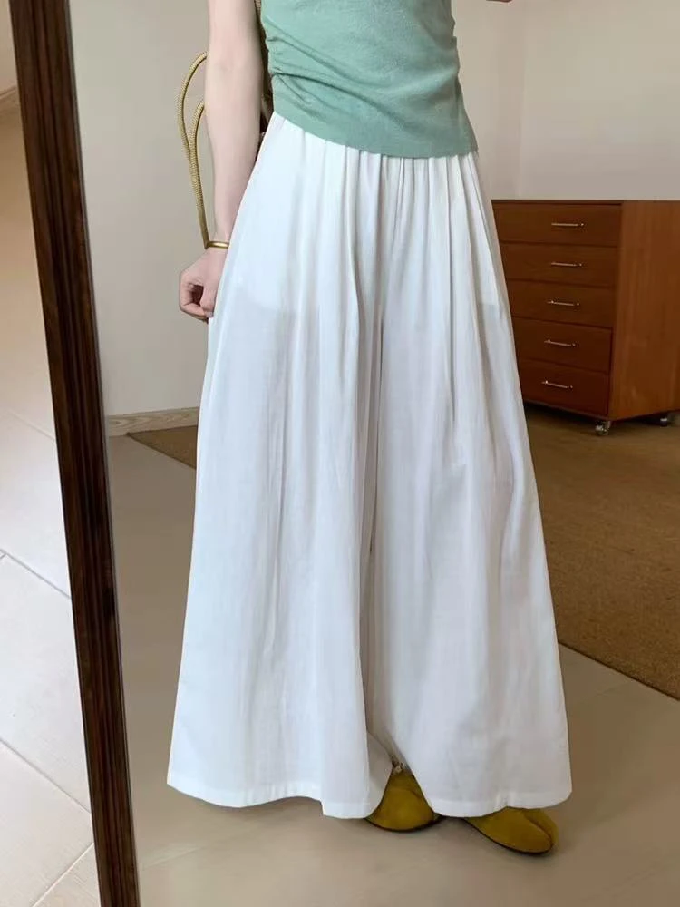 86027 韩系百搭高腰轻薄垂坠感九分甩甩裙裤（裤长95左右）