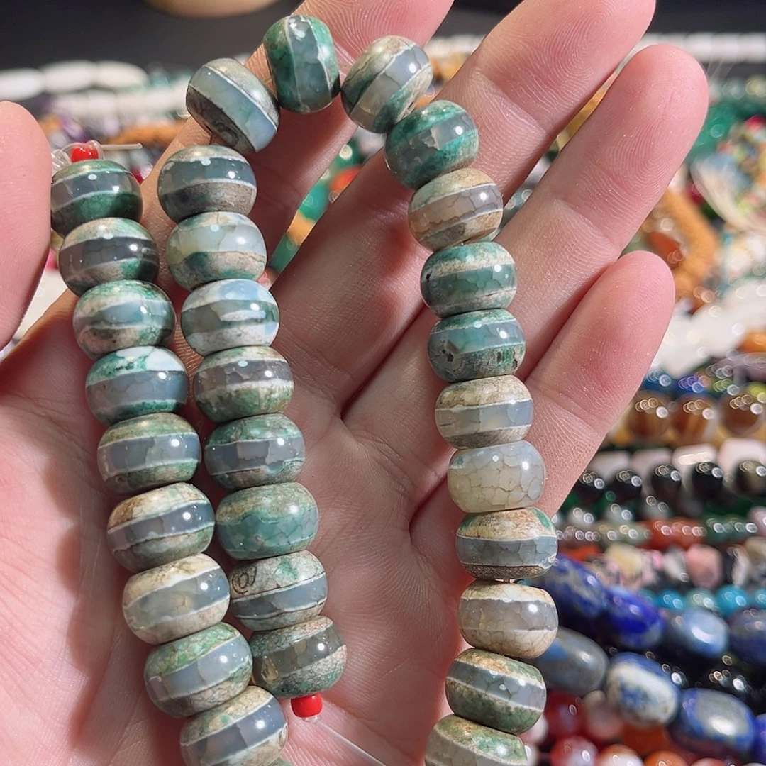 玛瑙/玉髓未镶嵌珠宝半成品一线天竺14mm