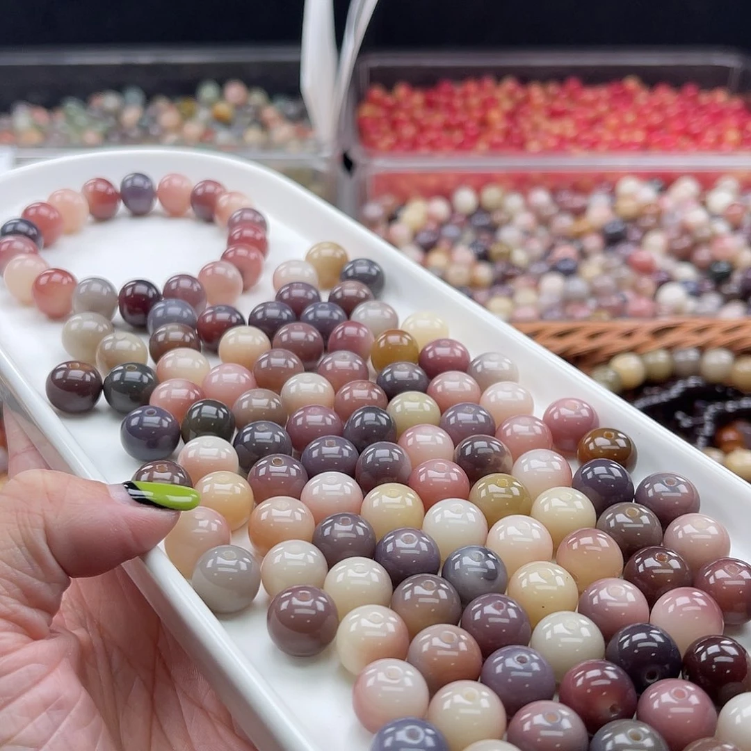 白玉菩提吊坠Wc/12mm/22颗紫美人