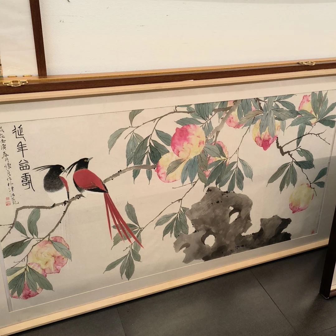 用***4国画田老师画作精品带框发