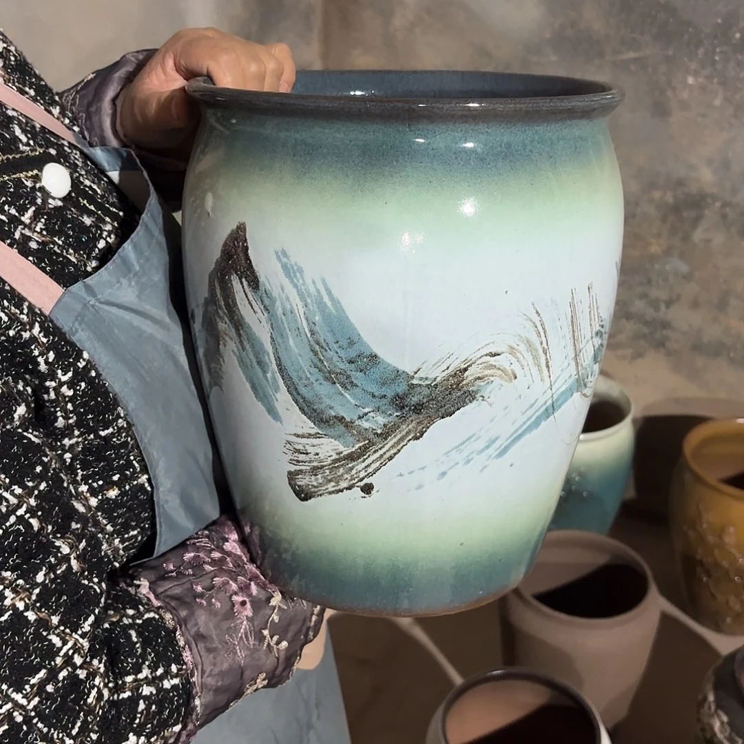 紫砂花盆口25高30