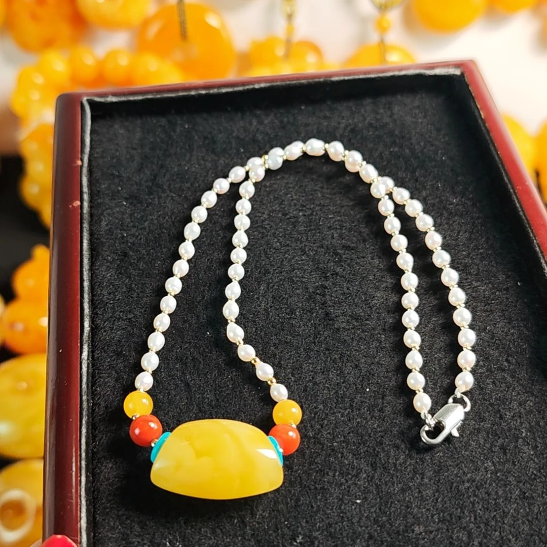 蜜蜡项圈未镶嵌锁骨链