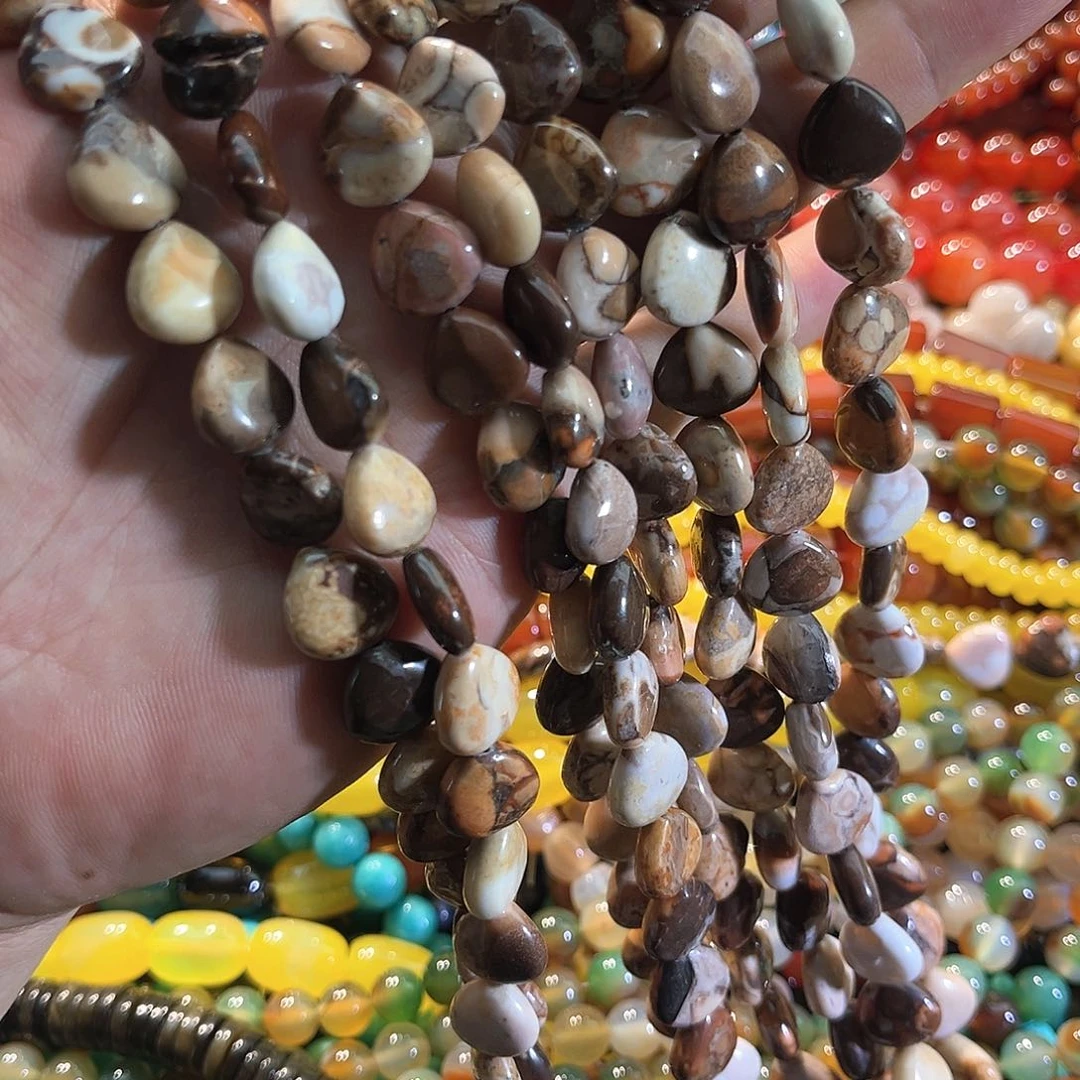 玛瑙/玉髓合金珠宝半成品阿拉善算盘一条13mm