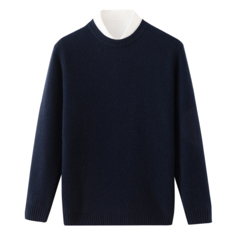 【不议价】100%山羊绒男士440克7针加厚款圆领疙瘩针针织羊绒套衫