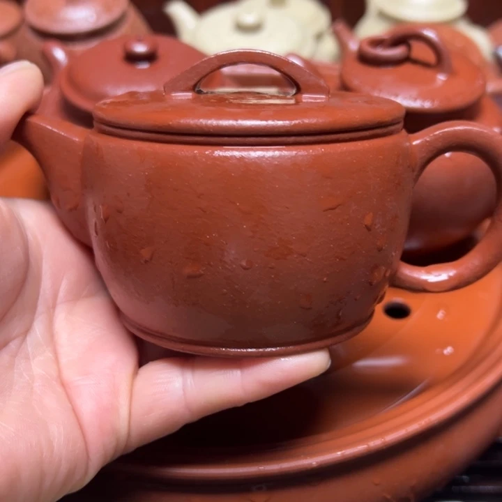 紫砂茶壶岁*宜兴原矿生砂生粉大红泥