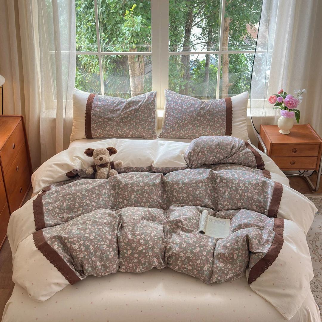 美玲 全棉花边系列双层花边款系列双面全棉花边三件套四件套设计