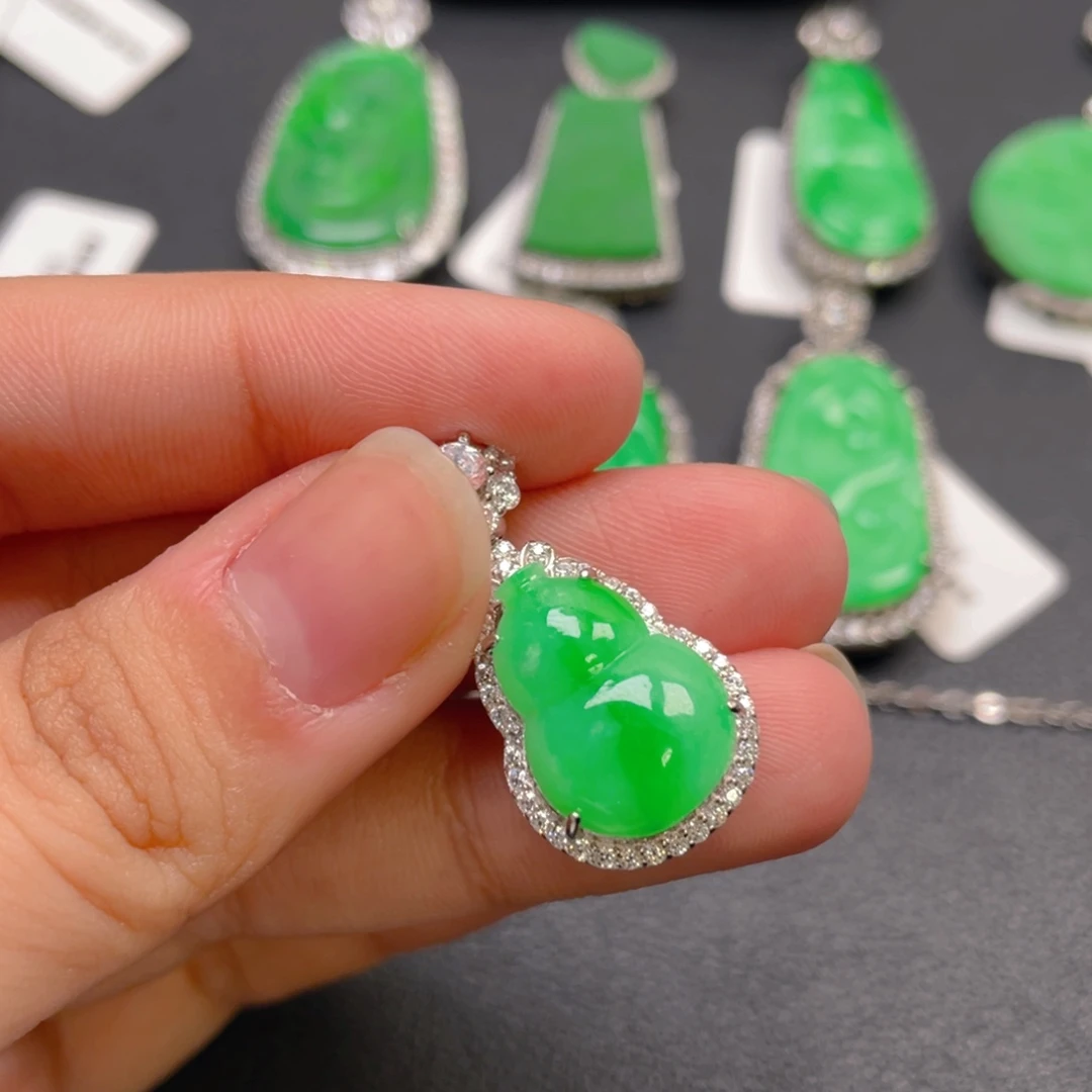 翡翠银S925镶嵌颈饰