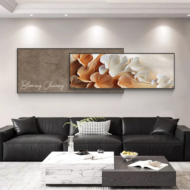 轻奢高级感客厅装饰画抽象艺术沙发背景墙壁画大气卧室挂画砂岩画