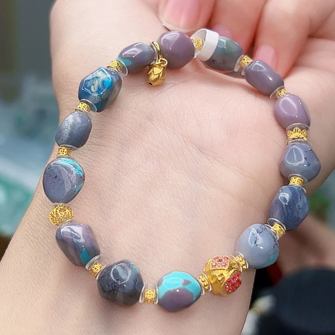 绿松石珠宝奇石18K金镶嵌