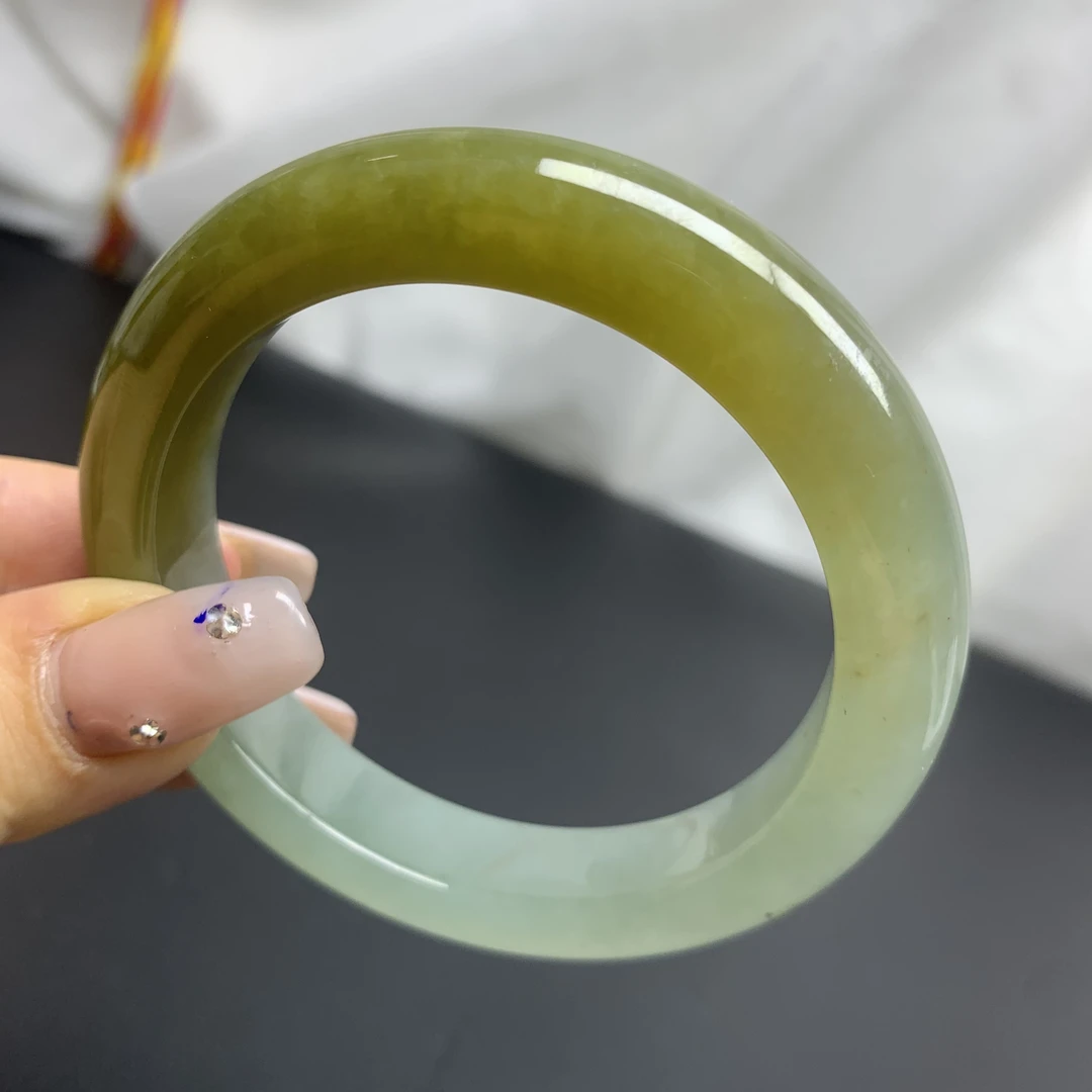 定制翡翠未镶嵌毛货手镯55.6+52000元+拍一发一