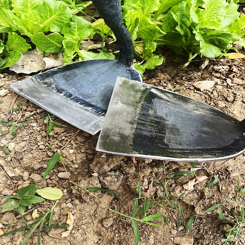 手工锻打弹簧钢一体加厚锄头农用除草挖地种菜农具开荒翻土耐用锄