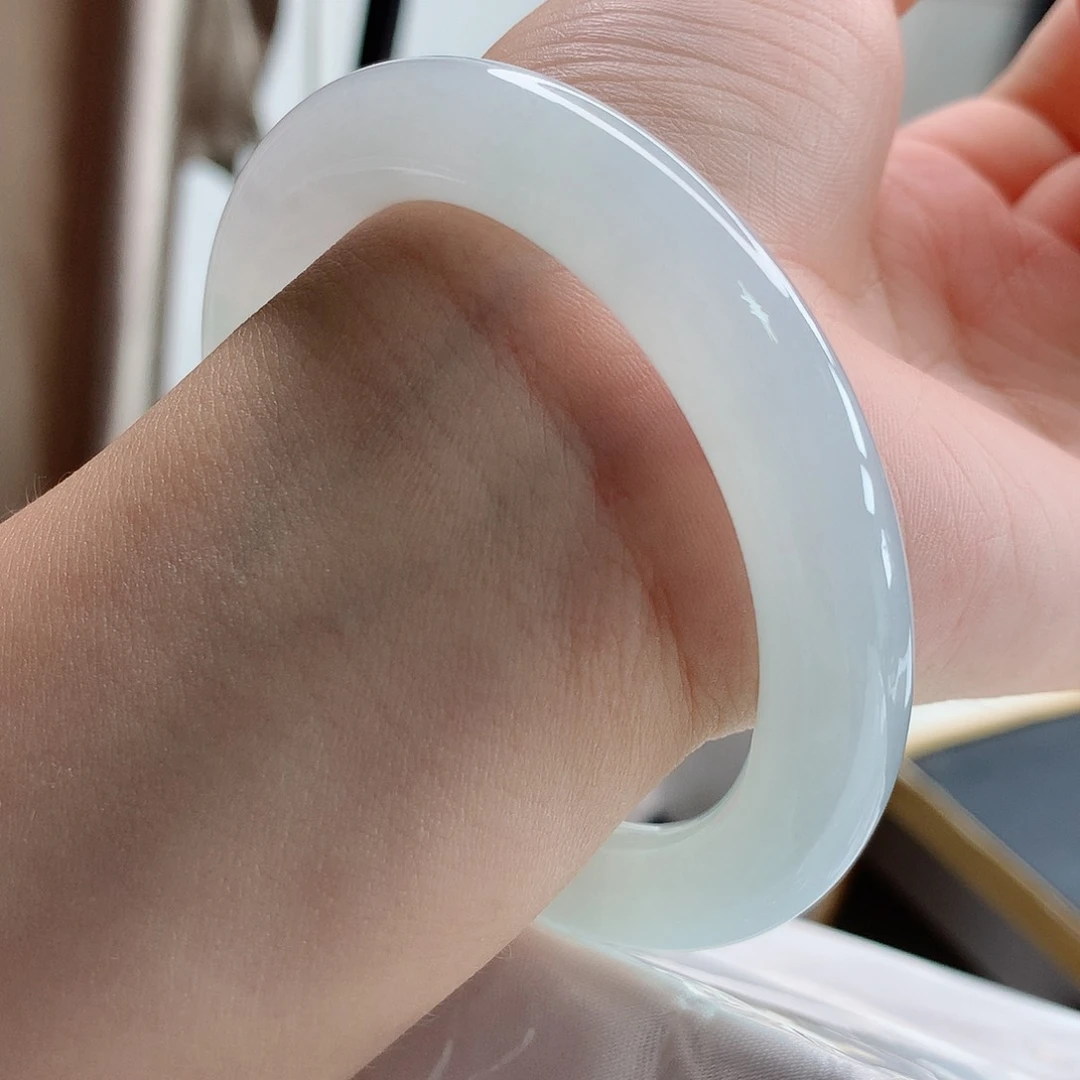 翡翠手镯未镶嵌12号冰胶晴圆条