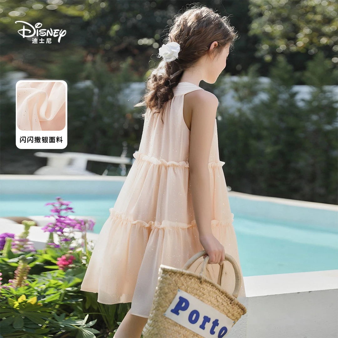 Disney/迪士尼女童女公主裙夏季连衣裙蛋糕裙女孩宝宝裙子长裙