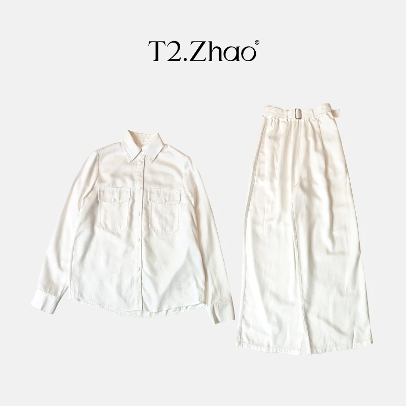 双口袋衬衫+裤子套装5011