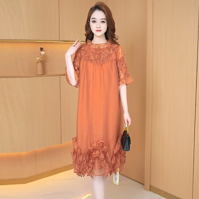 【连衣裙】春季新款时尚气质高贵洋气百搭阔版显瘦减龄宽松连衣裙