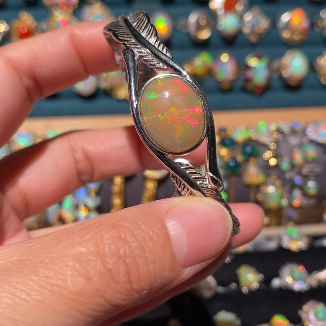 欧泊银S925镶嵌手镯