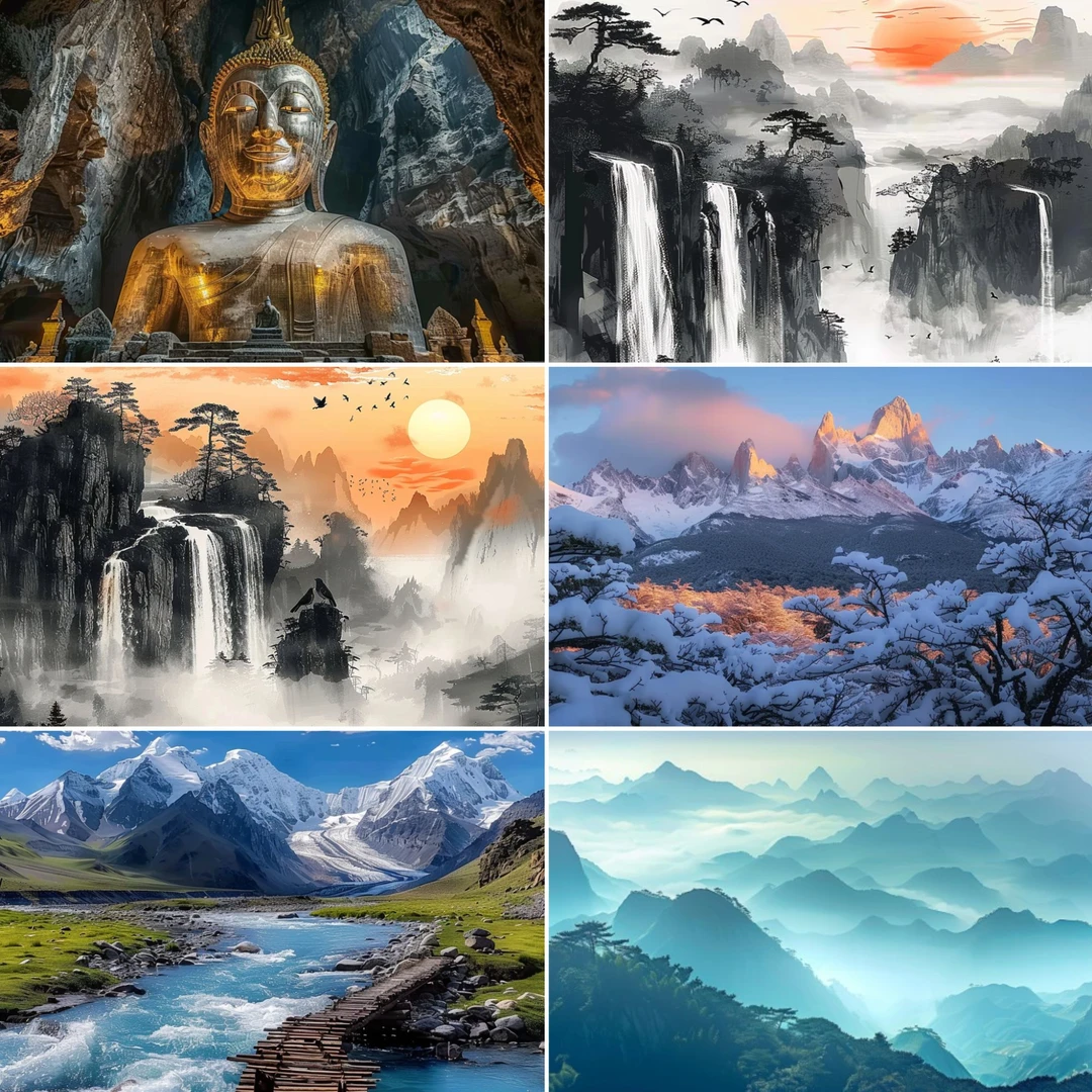 鱼缸背景贴纸画定制高清小米鱼缸背景板贴纸壁画3D立体风景装饰