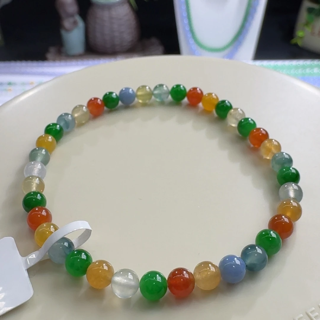 翡翠未镶嵌颈饰冰润彩虹糖卡4.8百搭显眼包