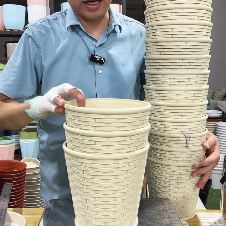 微瑕竹编m30口19高19米色3只无托