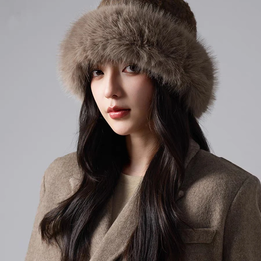 渔夫帽圆顶冬季帽子女士冬季毛球雷锋帽包头帽