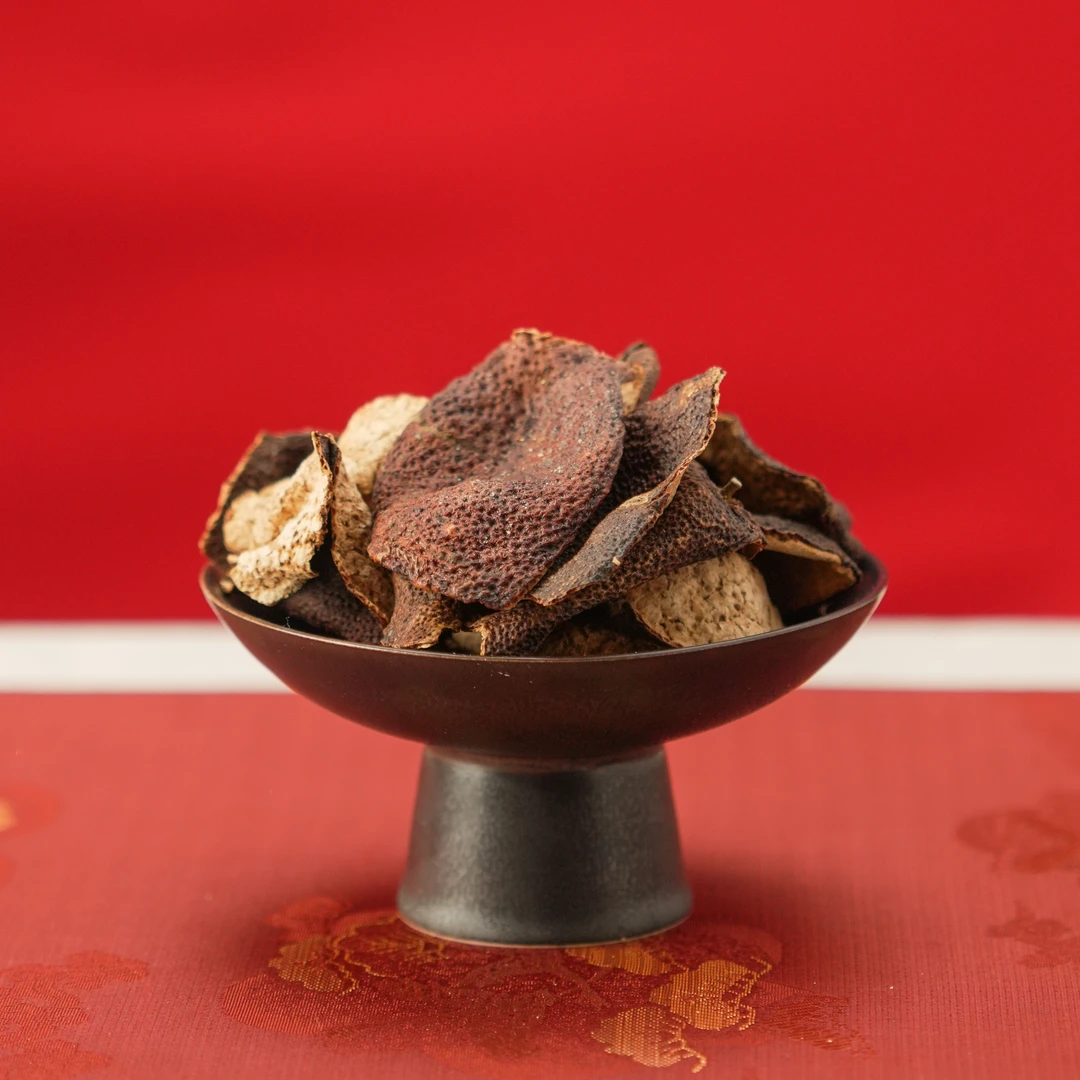 茶痴大队长【茶坑皮芯】2019年新会陈皮茶坑圈枝单片陈皮