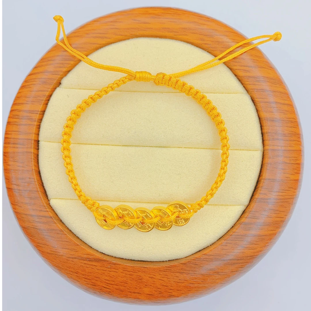 足金五帝钱币百搭时尚手编