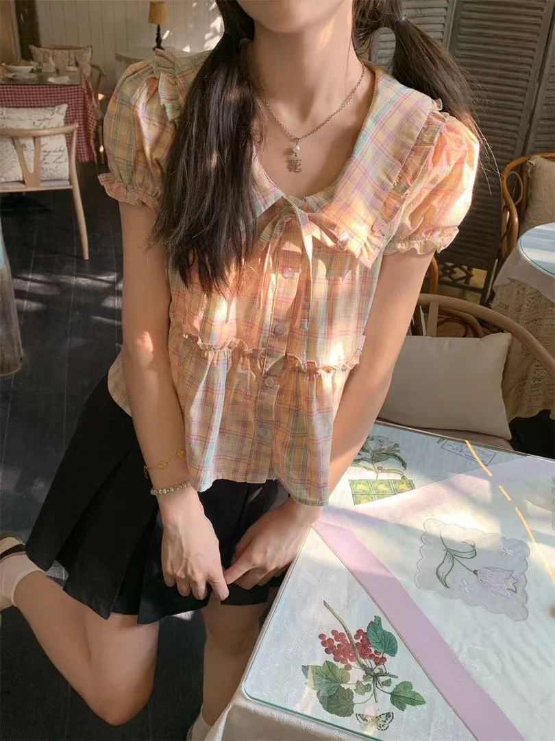 露背蝴蝶蝴蝶结飞飞袖方领衬衫上衣女装失序混搭风韩版韩版白色