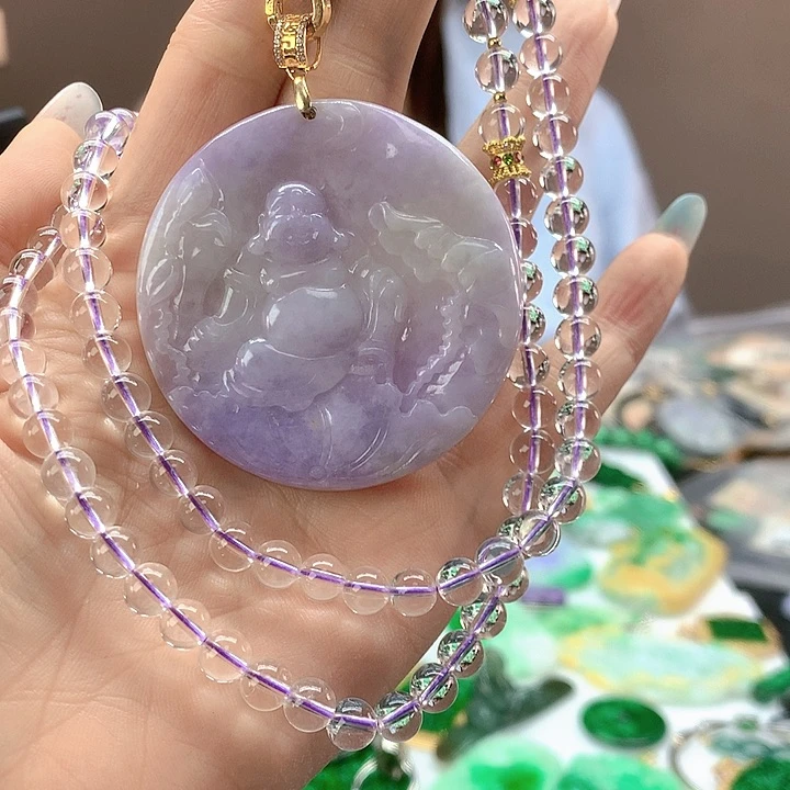 翡翠未镶嵌颈饰花***翡翠