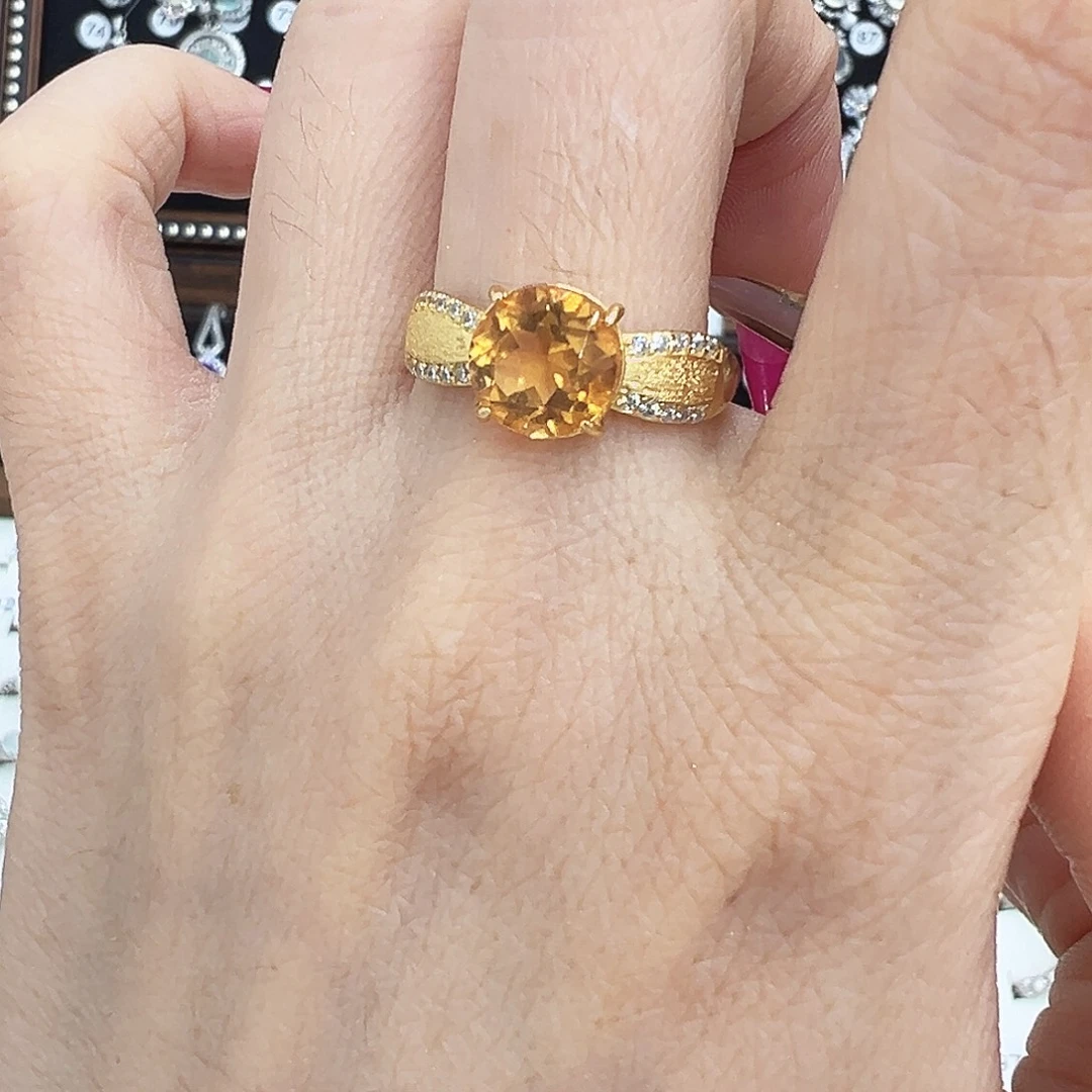 银S925镶嵌烟晶戒指