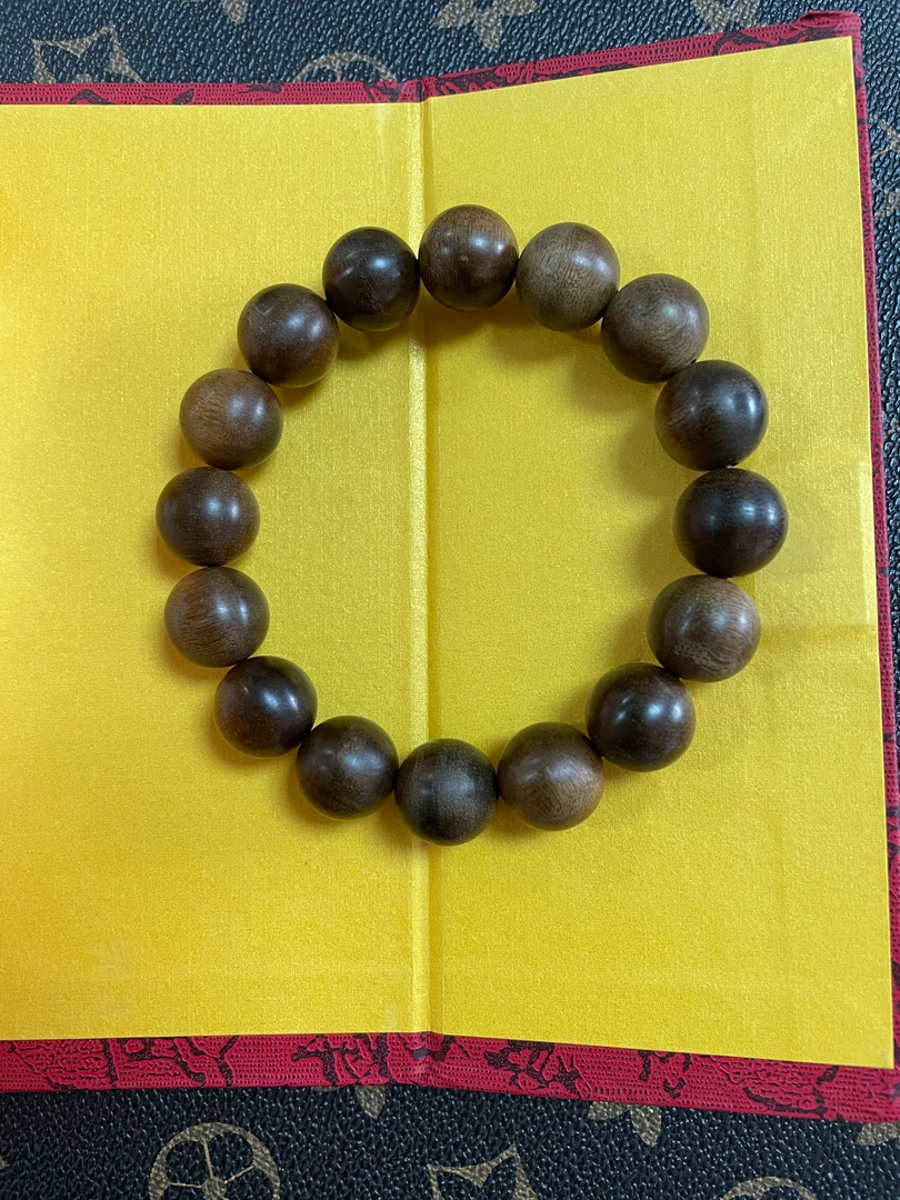 沉香芽庄红土沉沉香1.4cm金丝密结老料圆珠【多样性发货】