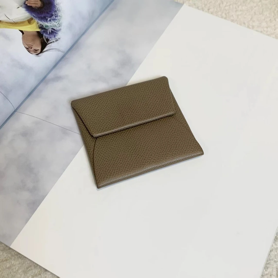 99新 Hermes/爱马仕 壹臻/大象灰银扣bastia零钱包37393363