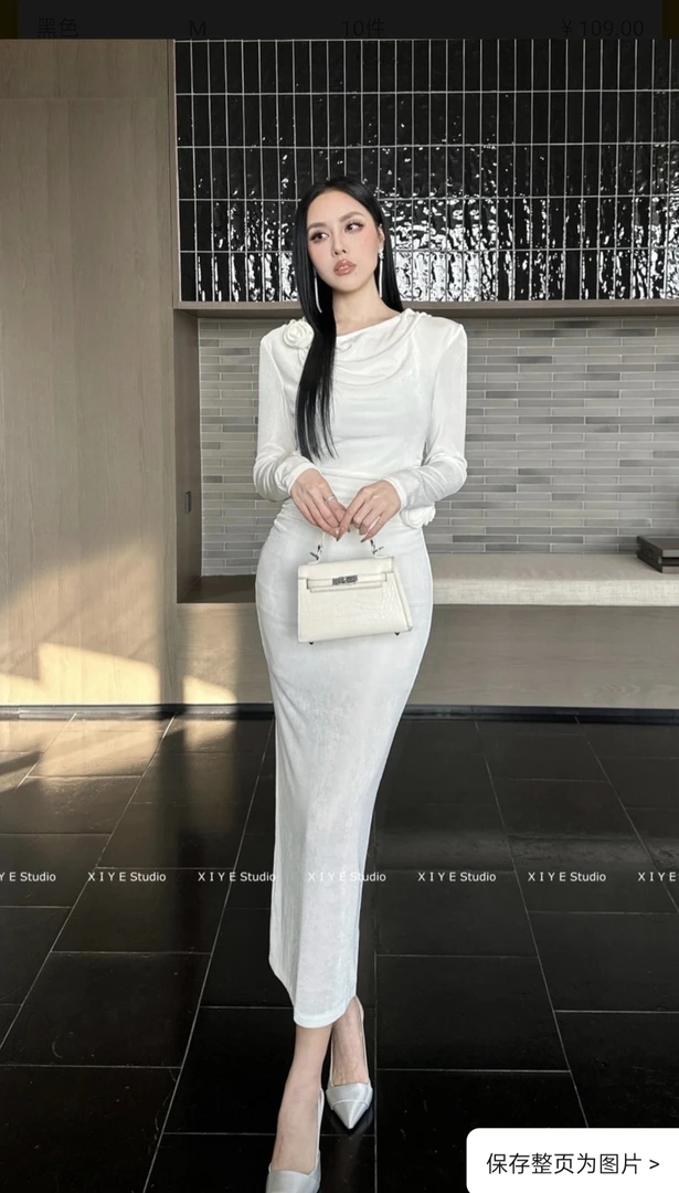 修身弹力性感显瘦长款连衣裙辣妹纯欲风。春款夏款欧若风