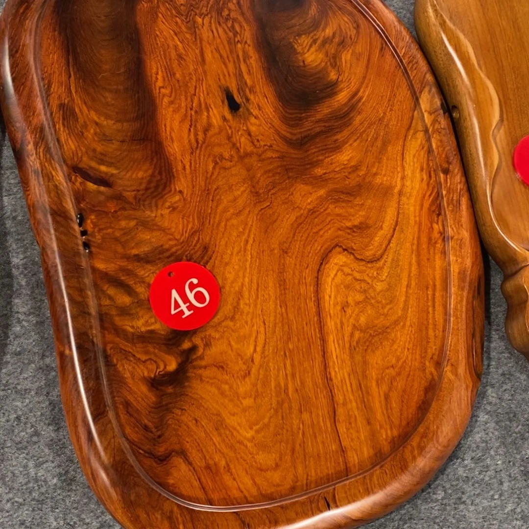 林*木花梨木自然随形茶盘